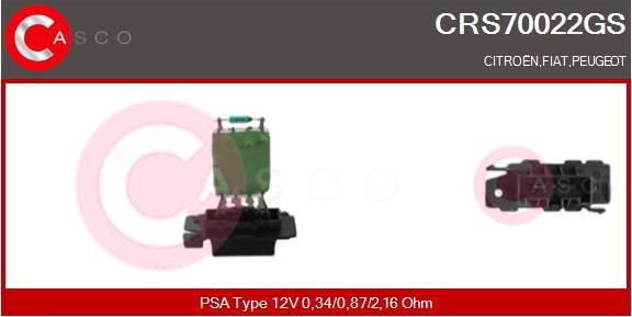 Casco CRS70022GS - Опір, реле, вентилятор салону autozip.com.ua