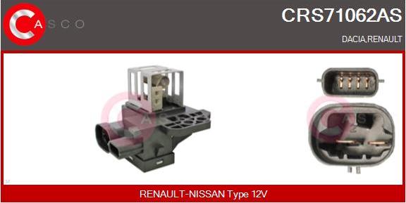 Casco CRS71062AS - Додатковий резистор, електромотор - вентилятор радіатора autozip.com.ua