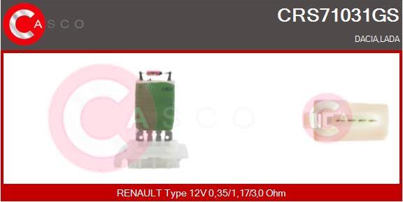Casco CRS71031GS - Опір, реле, вентилятор салону autozip.com.ua