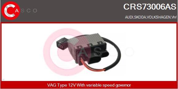Casco CRS73006AS - Додатковий резистор, електромотор - вентилятор радіатора autozip.com.ua