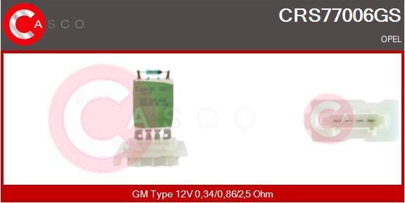 Casco CRS77006GS - Опір, реле, вентилятор салону autozip.com.ua