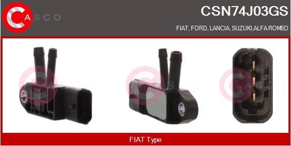 Casco CSN74J03GS - Датчик, тиск вихлопних газів autozip.com.ua