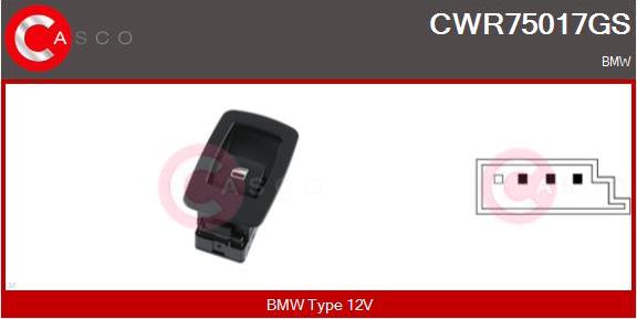 Casco CWR75017GS - Вимикач, стеклолод'емнік autozip.com.ua