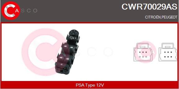 Casco CWR70029AS - Вимикач, стеклолод'емнік autozip.com.ua