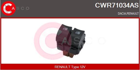 Casco CWR71034AS - Вимикач, стеклолод'емнік autozip.com.ua