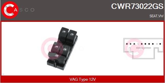 Casco CWR73022GS - Вимикач, стеклолод'емнік autozip.com.ua