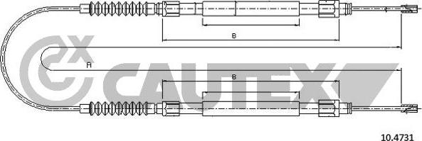Cautex 761033 - Трос, гальмівна система autozip.com.ua