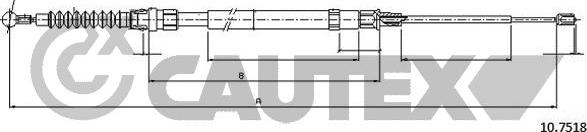 Cautex 763048 - Трос, гальмівна система autozip.com.ua