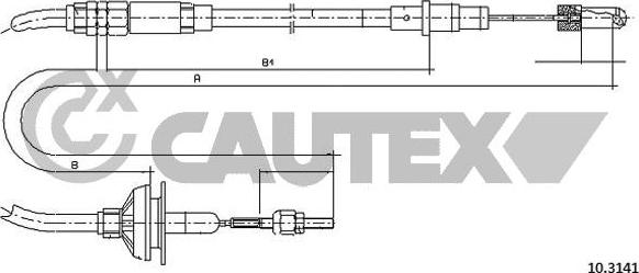 Cautex 762935 - Трос, управління зчепленням autozip.com.ua