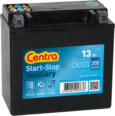 CENTRA CK131 - Стартерна акумуляторна батарея, АКБ autozip.com.ua