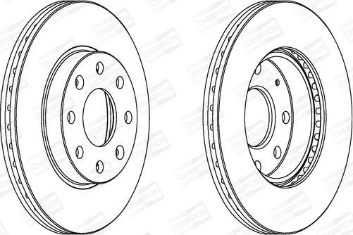 Champion 563019CH - Диск тормозной CHEVROLET AVEO передн.. вент. пр-во CHAMPION autozip.com.ua