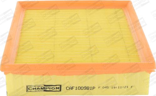Champion CAF100981P - Повітряний фільтр autozip.com.ua