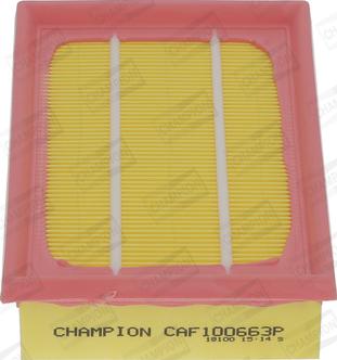 Champion CAF100663P - Повітряний фільтр autozip.com.ua