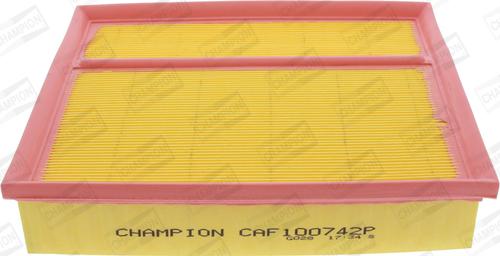 Champion CAF100742P - Повітряний фільтр autozip.com.ua