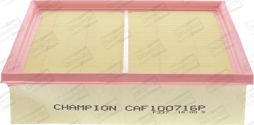 Champion CAF100716P - Повітряний фільтр autozip.com.ua