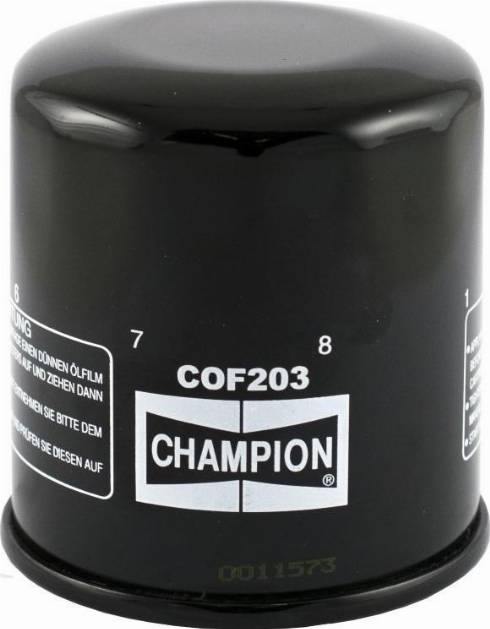 Champion COF203 - Масляний фільтр autozip.com.ua