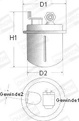 Champion L207/606 - Паливний фільтр autozip.com.ua