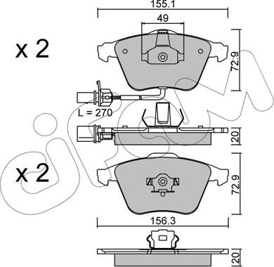 Cifam 822-549-1 - Гальмівні колодки, дискові гальма autozip.com.ua