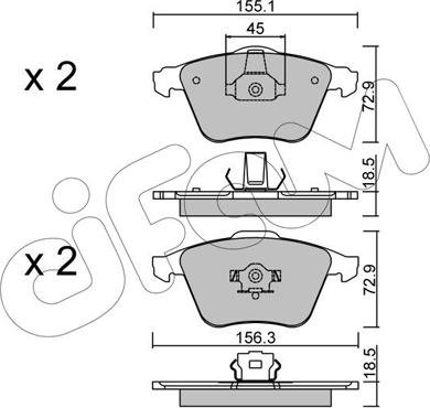 Cifam 822-549-3 - Гальмівні колодки, дискові гальма autozip.com.ua