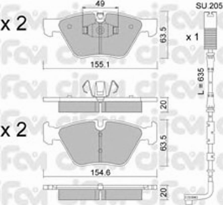 Cifam 822-557-5K - Гальмівні колодки, дискові гальма autozip.com.ua