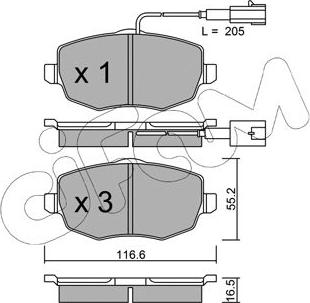 Cifam 822-528-1 - Гальмівні колодки, дискові гальма autozip.com.ua