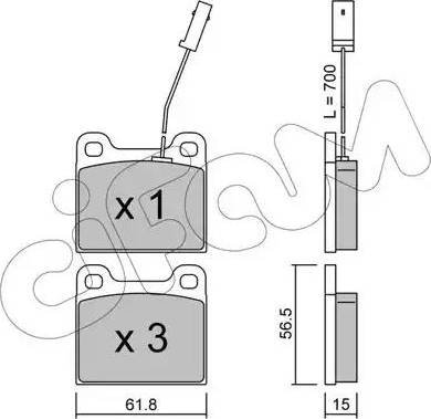 Cifam 822-003-3 - Гальмівні колодки, дискові гальма autozip.com.ua