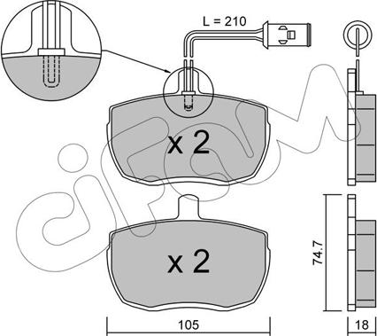 Cifam 822-016-2 - Гальмівні колодки, дискові гальма autozip.com.ua