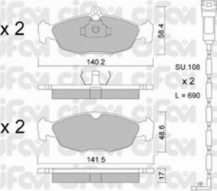 Cifam 822-077-0K - Гальмівні колодки, дискові гальма autozip.com.ua