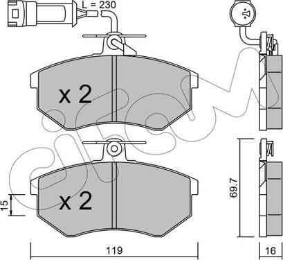 Cifam 822-148-3 - Гальмівні колодки, дискові гальма autozip.com.ua