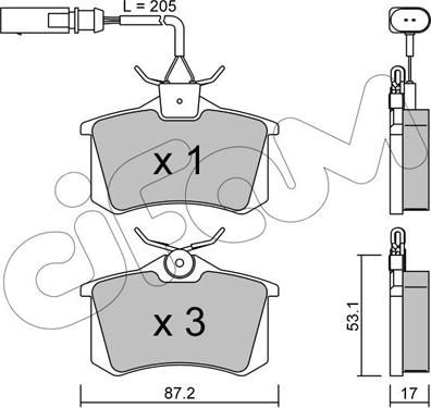 Cifam 822-100-3 - Гальмівні колодки, дискові гальма autozip.com.ua