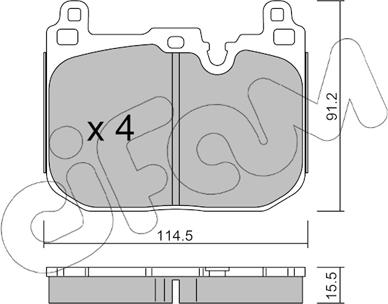 Cifam 822-1015-4 - Гальмівні колодки, дискові гальма autozip.com.ua