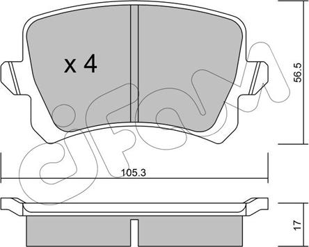 Cifam 822-806-0 - Гальмівні колодки, дискові гальма autozip.com.ua