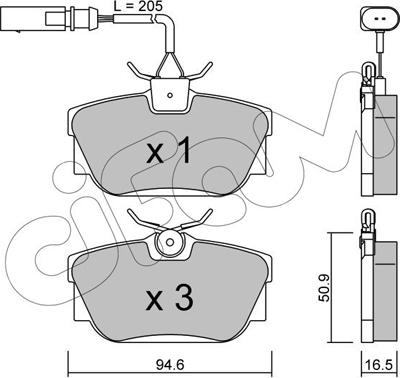 Cifam 822-346-1 - Гальмівні колодки, дискові гальма autozip.com.ua