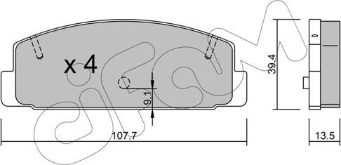 Cifam 822-302-1 - Гальмівні колодки, дискові гальма autozip.com.ua