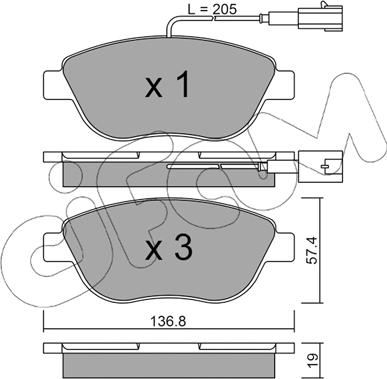 Cifam 822-322-0 - Гальмівні колодки, дискові гальма autozip.com.ua