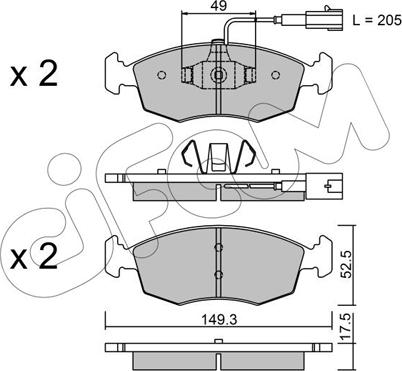 Cifam 822-274-4 - Гальмівні колодки, дискові гальма autozip.com.ua