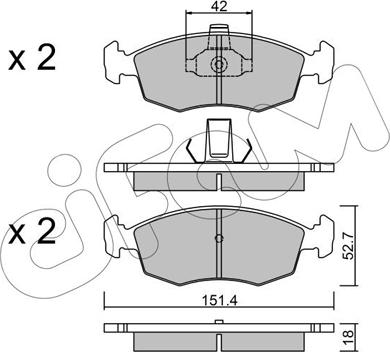 Cifam 822-274-3 - Гальмівні колодки, дискові гальма autozip.com.ua