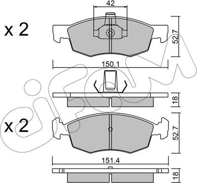 Cifam 822-274-2 - Гальмівні колодки, дискові гальма autozip.com.ua