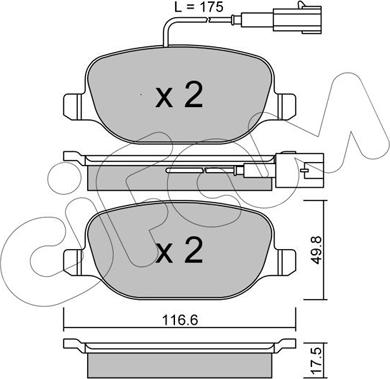 Cifam 822-704-1 - Гальмівні колодки, дискові гальма autozip.com.ua