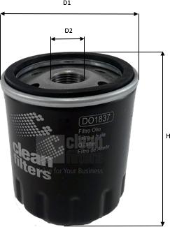 Clean Filters DO1837 - Масляний фільтр autozip.com.ua