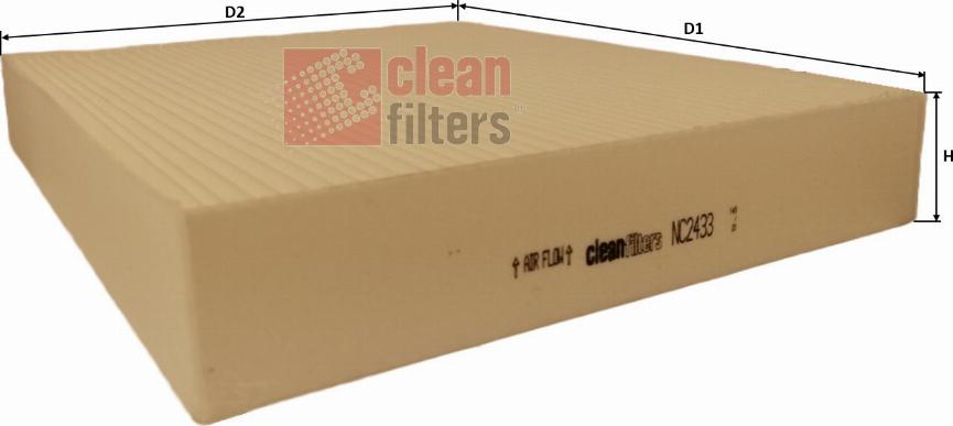 Clean Filters NC2433 - Фільтр, повітря у внутрішній простір autozip.com.ua