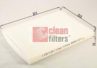 Clean Filters NC2012 - Фільтр, повітря у внутрішній простір autozip.com.ua