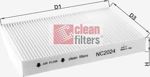 Clean Filters NC2024 - Фільтр, повітря у внутрішній простір autozip.com.ua