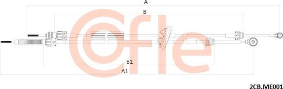 Cofle 92.2CB.ME001 - Трос, ступінчаста коробка передач autozip.com.ua