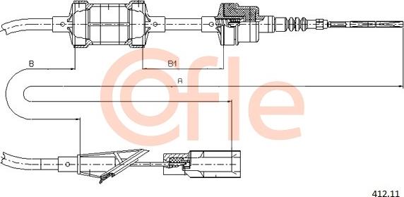 Cofle 412.11 - Трос, управління зчепленням autozip.com.ua