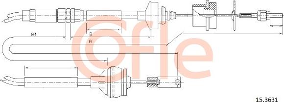 Cofle 15.3631 - Трос, управління зчепленням autozip.com.ua