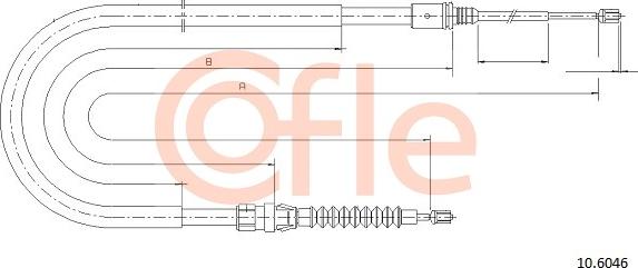 Cofle 10.6046 - Трос ручного гальма зад. Л-П Peugeot 308 Break-SW 08- 2128-1330 autozip.com.ua