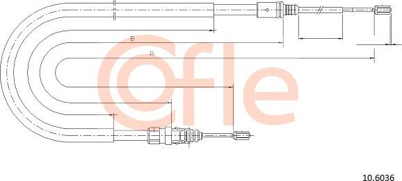 Cofle 10.6036 - Трос ручного гальма зад. Л-П Peugeot 207 06- autozip.com.ua