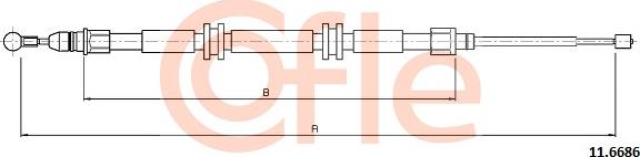 Cofle 11.6686 - Трос, гальмівна система autozip.com.ua