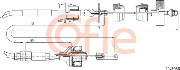 Cofle 11.3038 - Трос, управління зчепленням autozip.com.ua